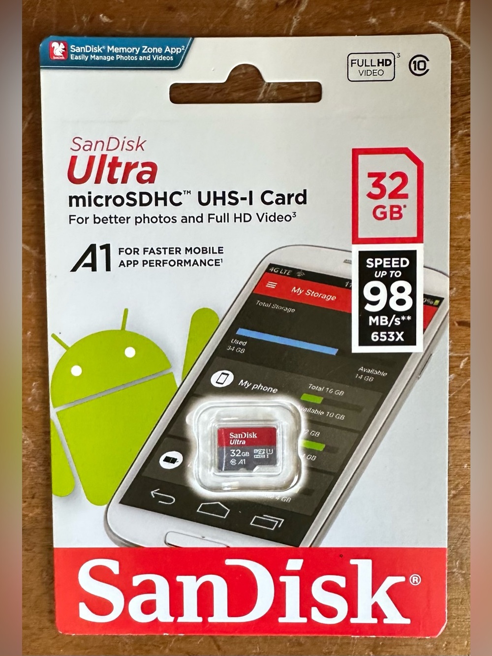 SanDisk Ultra 32GB microSDHC UHS-I Card - Red
